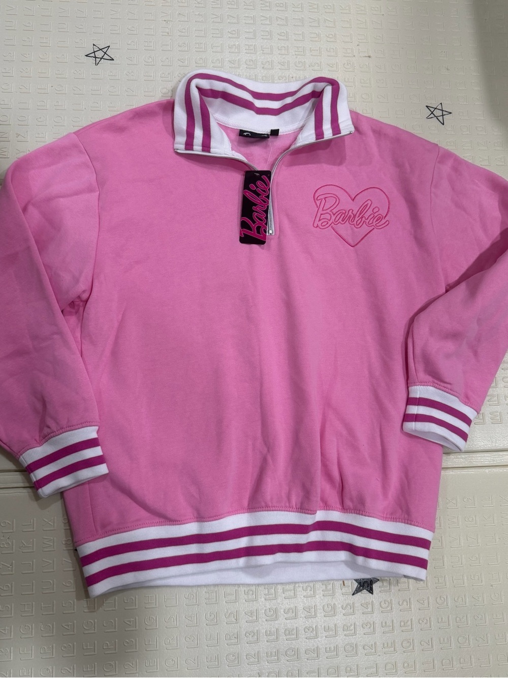 Barbie Pink and White Striped Hooded Jacket
